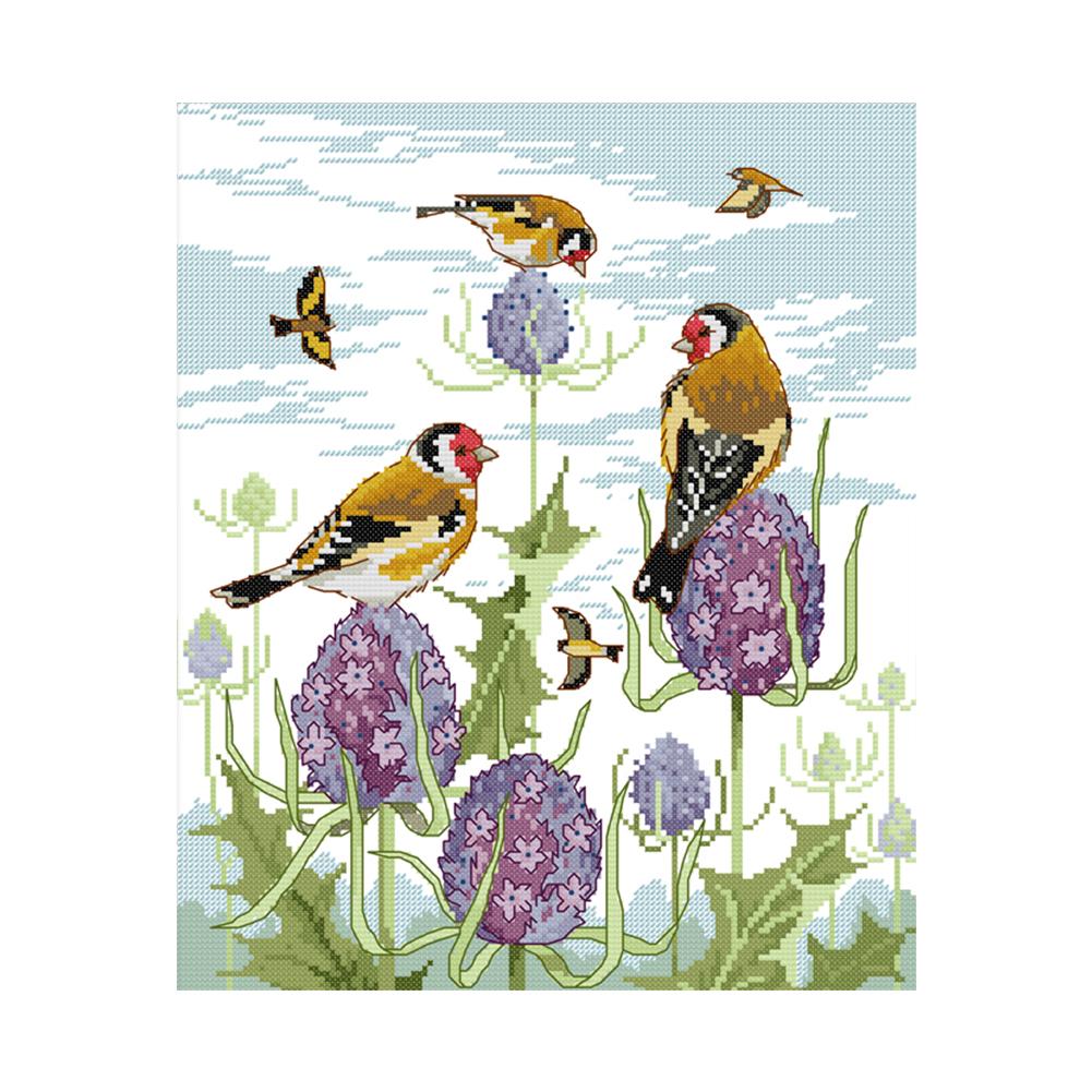 

Happy Bird - 14CT Stamped Cross Stitch - 33*38cm, 501 Original