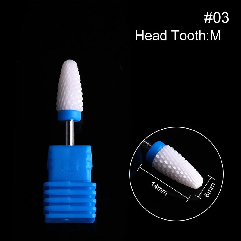 Nail Drill Bits Ceramic Milling Cutter Manicure Electric Nail Files Grinding Bits Mills Cutter Burr Pedicure Nail Art Tools-Nail Inspo