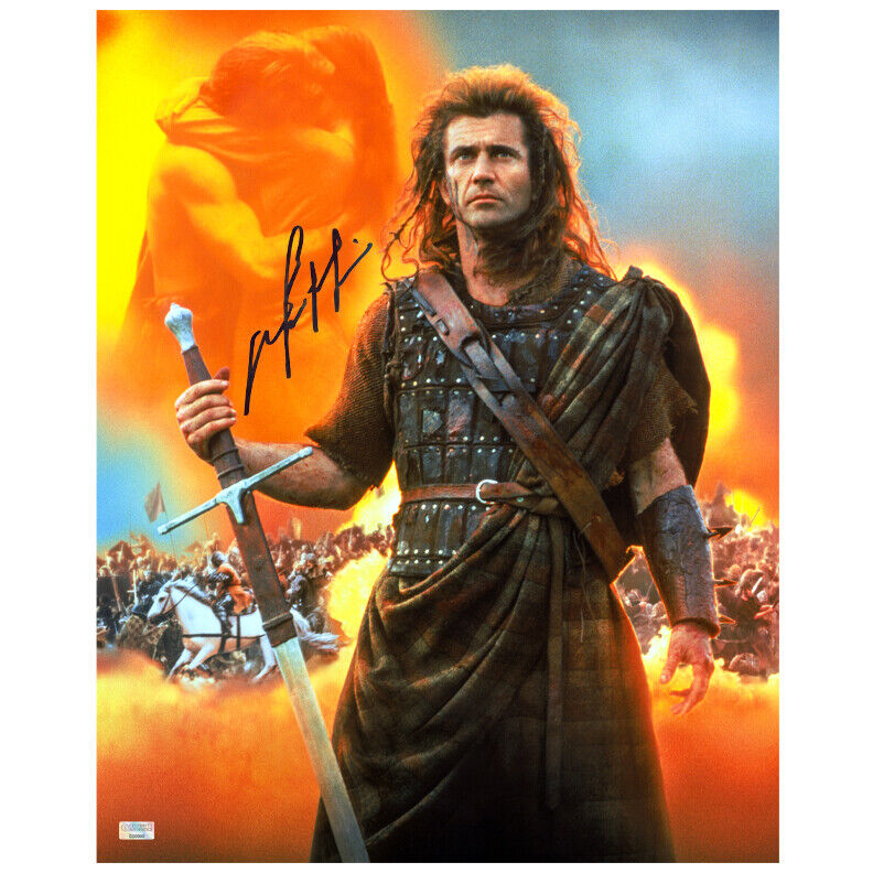 Mel Gibson Autographed 1995 Braveheart 16x20 Photo Poster painting