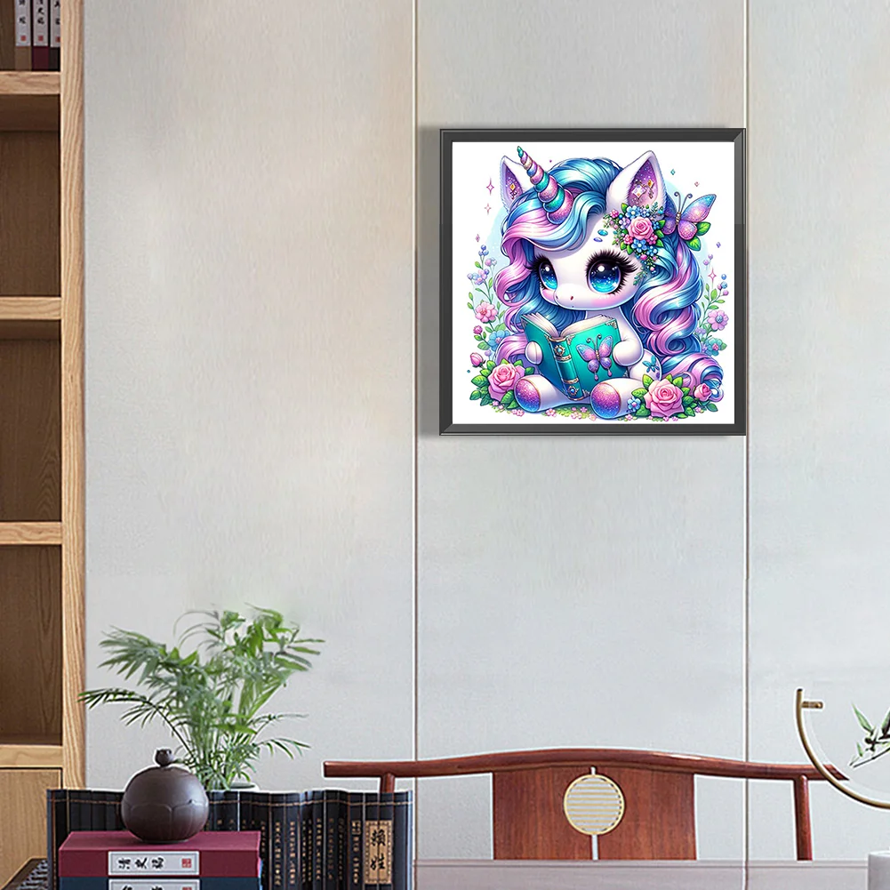 Diamond Painting - Full Square Drill - Read Unicorn(Canvas|35*35cm)