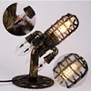 Steampunk Rocket Lamp Retro Style Lamp Metal Desktop Decorative Ornaments, Handmade Unique Lamp LED Lamp for Bedroom Retro Lamp Desktop Decor