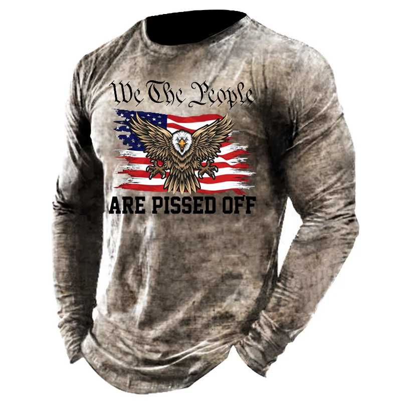 We The People Are Pissed Off American Flag Eagle Men's Outdoor Tactics T Shirt / [viawink] /
