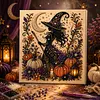 Framed Halloween Witch -  DIY Pearls Painting Kit for Creativity DIY Pearl Dot Crafts for Gift Home Wall Decor 20x20CM