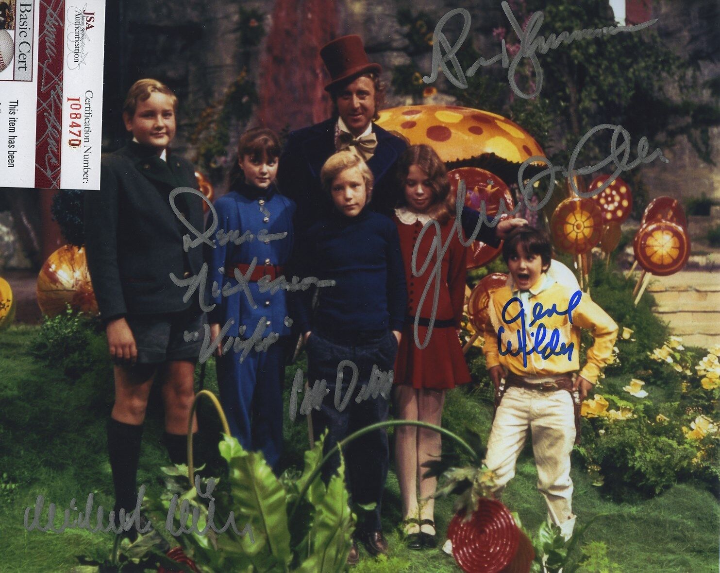 GENE WILDER SIGNED AUTOGRAPHED JSA COA WILLY WONKA CAST Photo Poster painting WITH ALL 5 KIDS!!