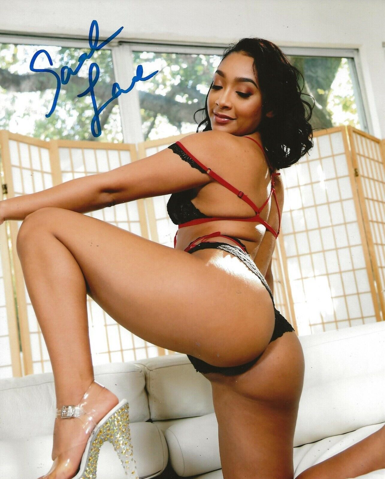 Sarah Lace Adult Video Star signed Hot 8x10 Photo Poster painting autographed