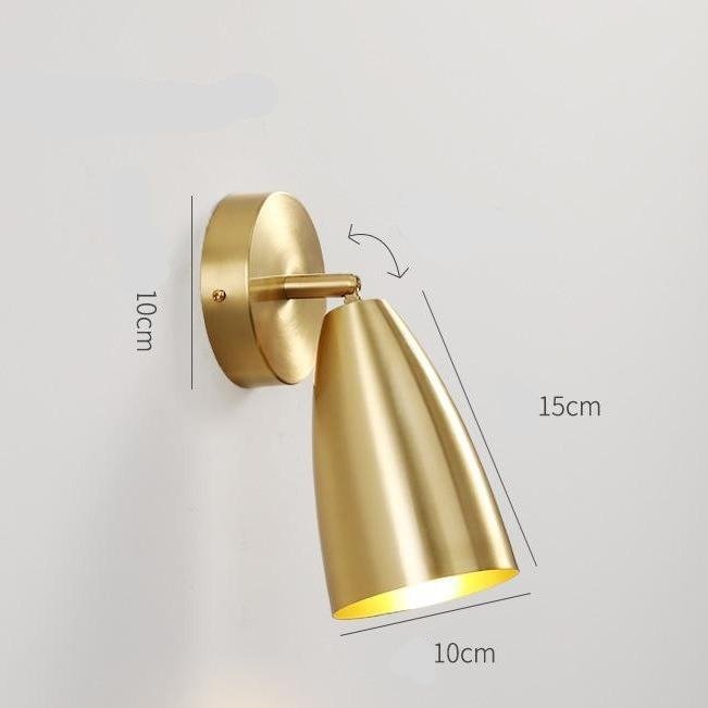 Nordic Copper Bedroom Wall Lamp Creative Modern Minimalist Stair Corridor Porch Living Room Dining Room Personality Copper Wall Lamp
