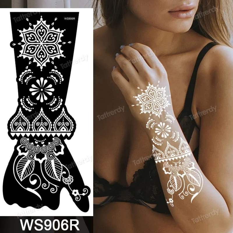 1 Sheet Flower Lace Henna Stencil Body Art Temporary Tattoo Sticker Airbrush Print Stencil Stamp Plates Template Mandala Wedding