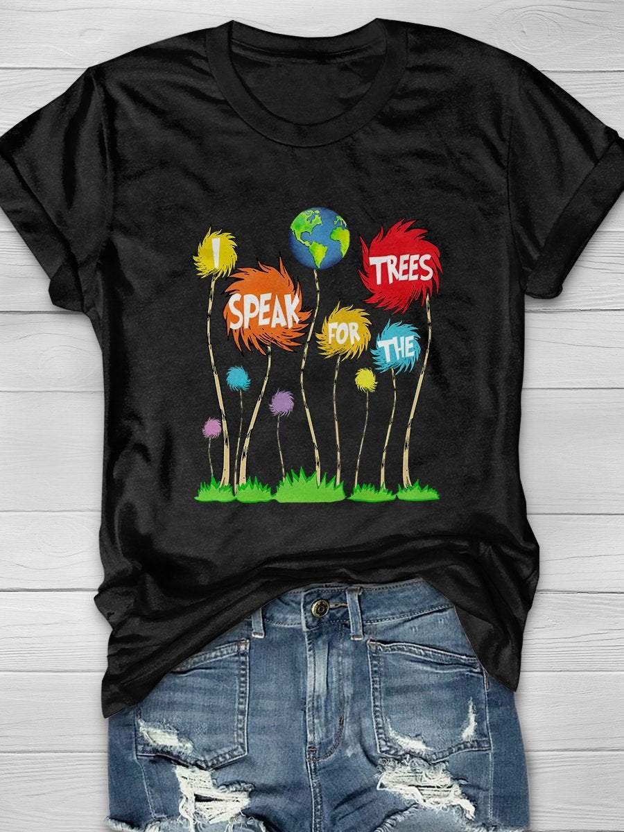 Speak For The Trees Print Short Sleeve T-shirt