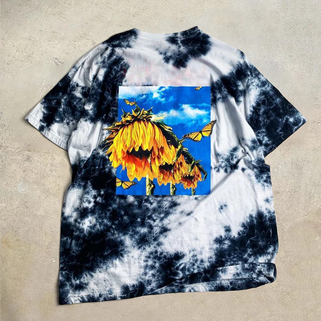 Personalized tie-dye sunflower print T-shirt