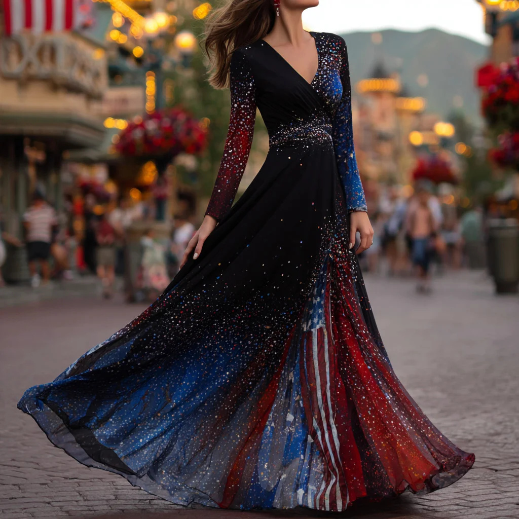  Women's Independence Day Flag Art Print Dress Westsshops