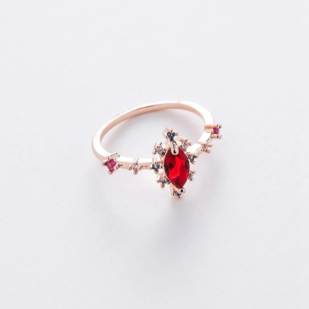 Elegant Micro-Inlaid Flower Crystal Rings