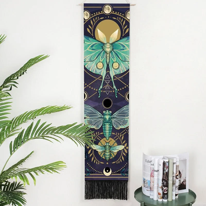 Black Tarot Card Constellation Tapestry Wall Hanging Astrology Divination Phase Tapestries Home Bedroom Office Galaxy Decor
