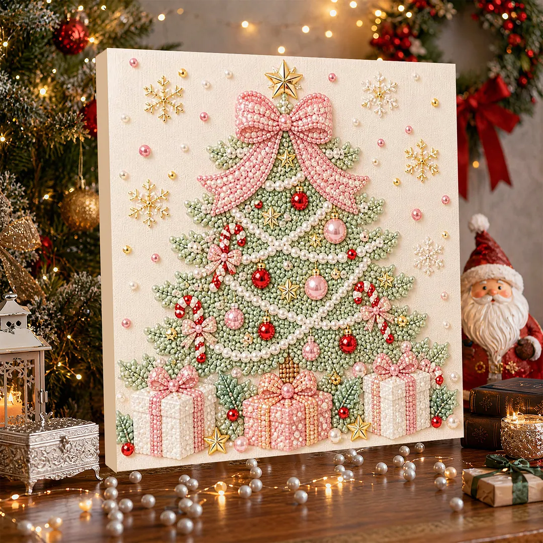 Framed Pearl Painting Kit Christmas Tree Decor 7.87x7.87in
