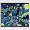 Phone Booth Starry Sky - 11CT Stamped Cross Stitch - 40*50cm