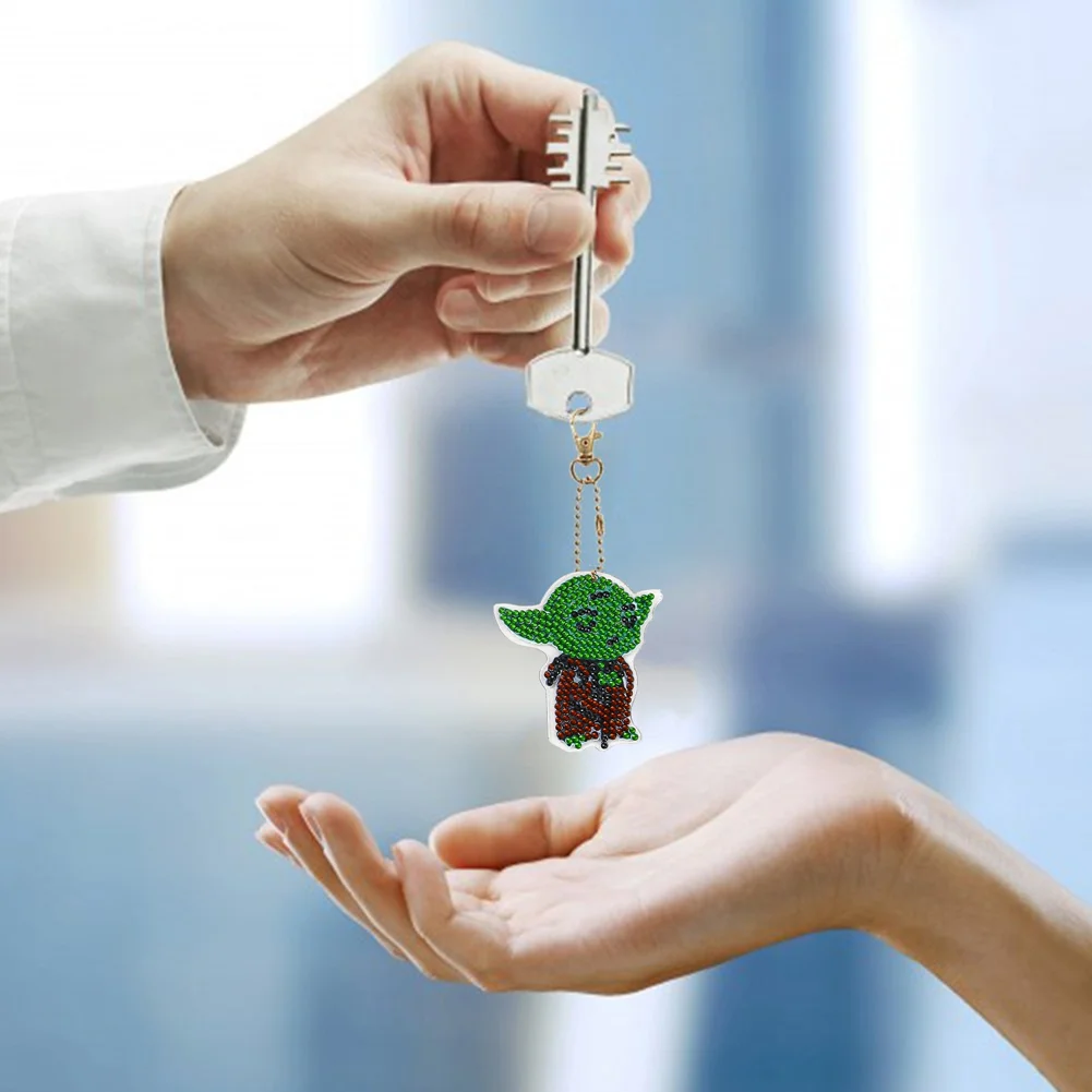 5pcs Diamond Painting Keyring Kits DIY Star Wars Keychain Bag Pendant(Double Sided)