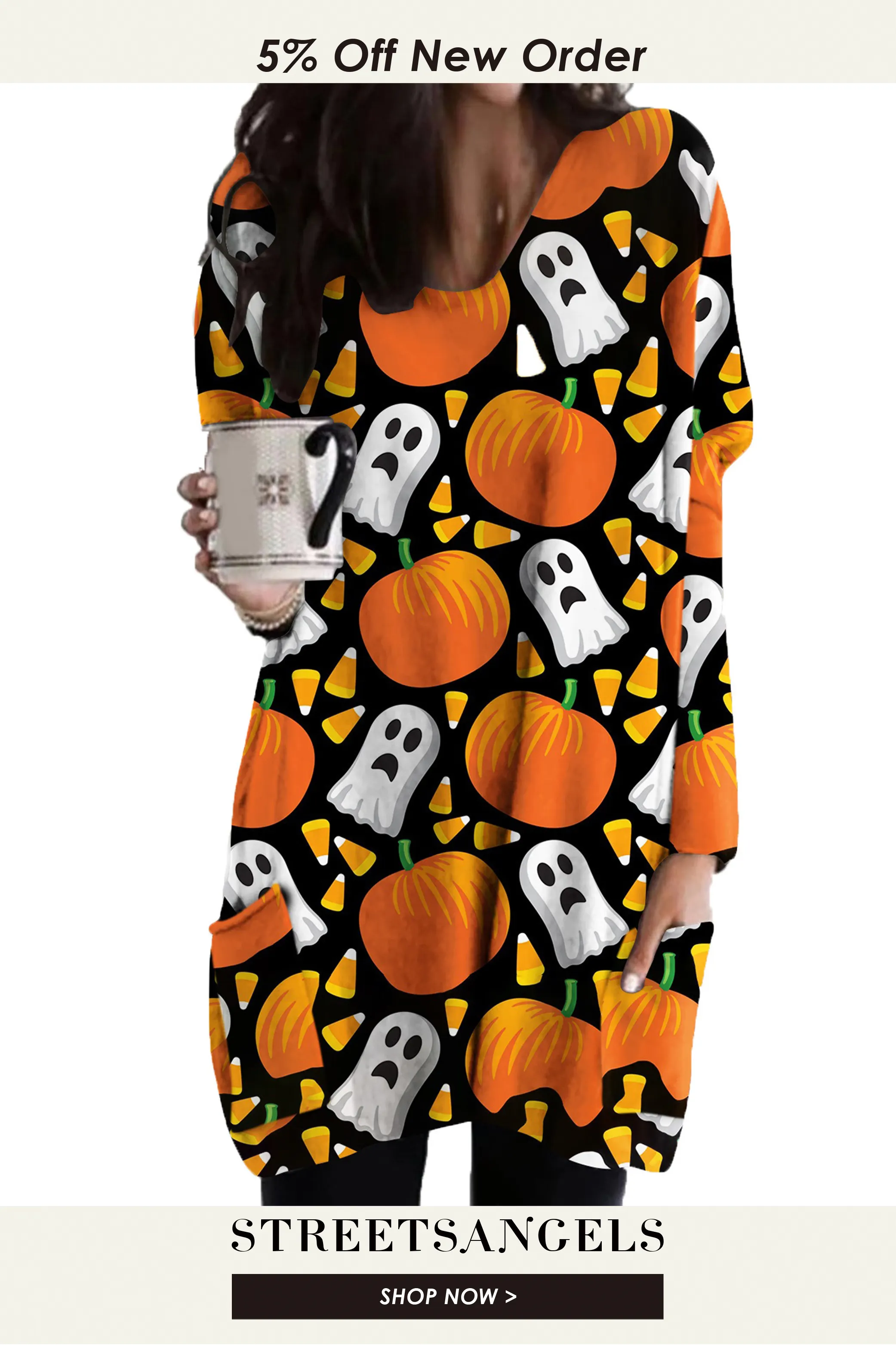 Women's Halloween Fashion Loose Crew Neck Sweatshirts