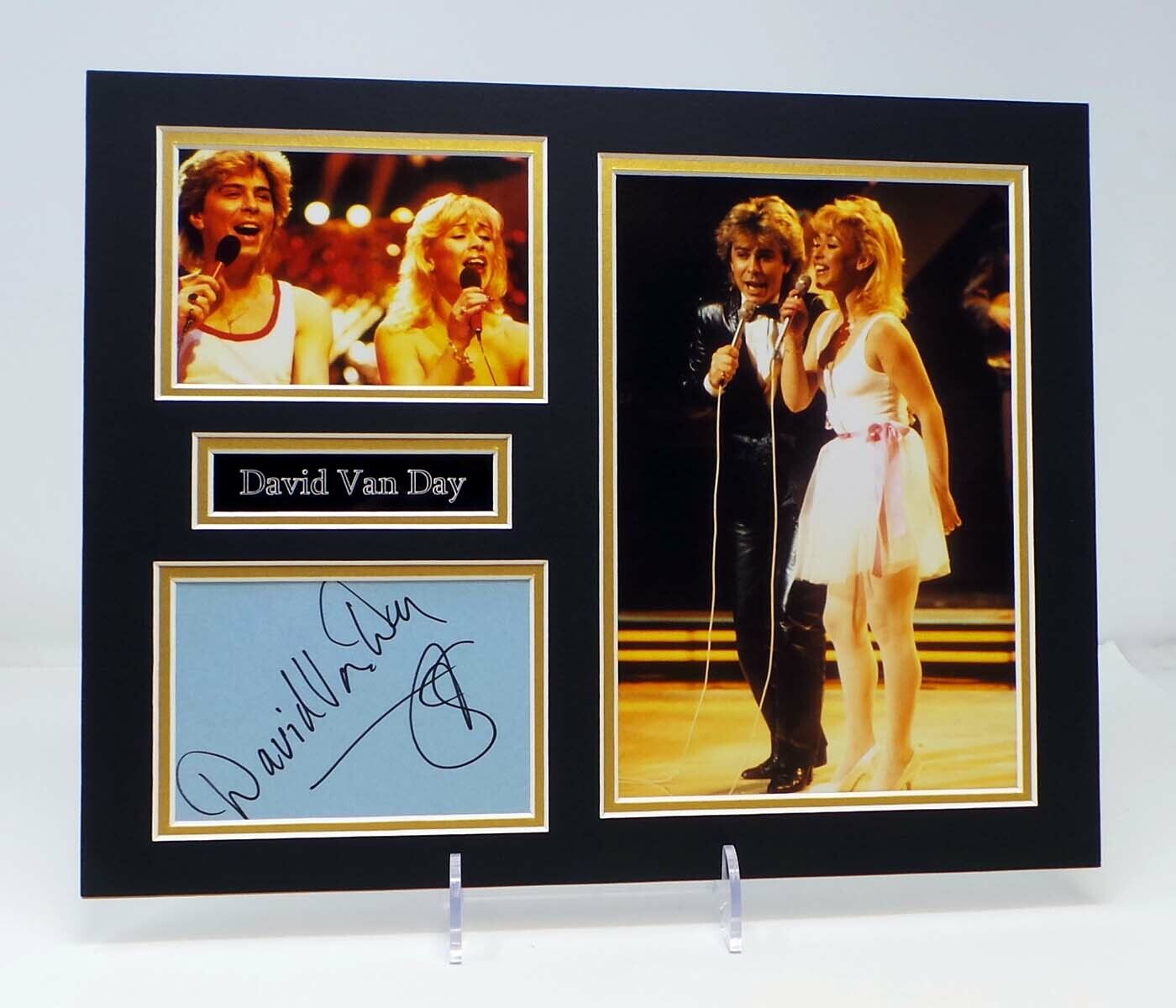 David Van DAY SIGNED Mounted Photo Poster painting Display AFTAL RD COA Dollar Bucks Fizz Singer