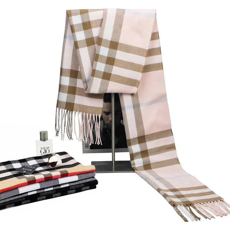 New Autumn And Winter Imitation Cashmere Student Men’s Business Casual Brushed Thick British Plaid Scarf Long Men’s Scarf