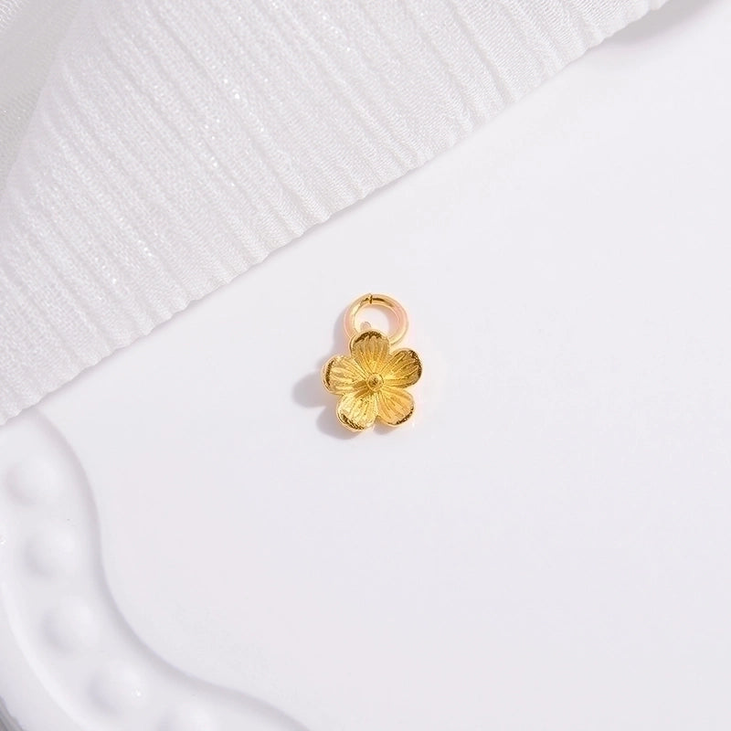 1 Piece 11.5*7.2mm 925 Sterling Silver 18K Gold Plated Petal Lotus Carp Pendant Jewelry Accessories