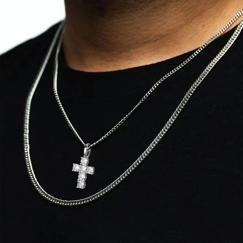 Casual Hip-Hop Streetwear Cross 304 Stainless Steel Copper Women's Necklace
