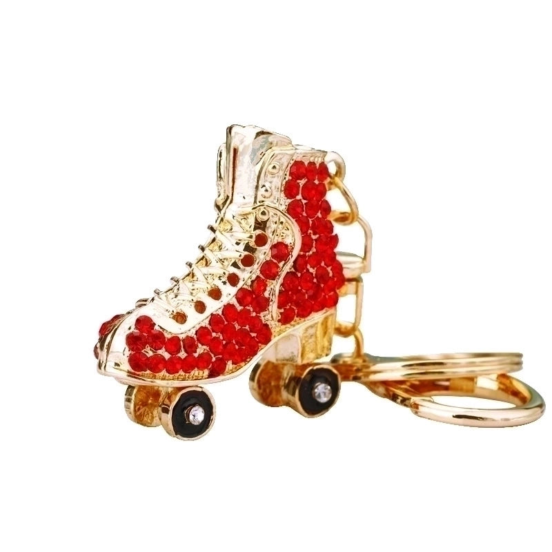 Elegant Lady Korean Style Skates Metal Inlay Rhinestones Women’s Bag Pendant Keychain