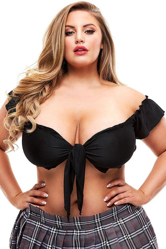 pornhint Pornhint Teacher's Pet Black Tie-Up Top
