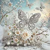 DIY Pearl Painting Butterfly Garden for Home Wall Decor with Frame(30*30cm)
