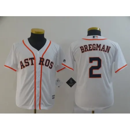 Youth Houston Astros #2 Alex Bregman White Cool Base Stitched MLB Jersey I5WP