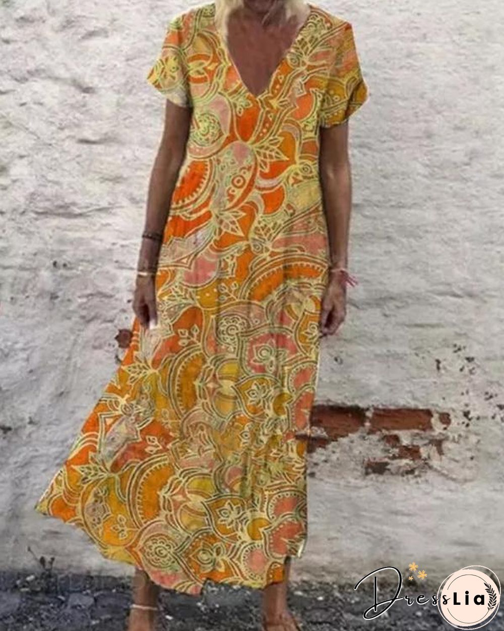 Boho Floral Cotton Maxi Dress