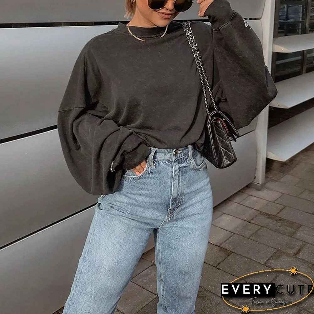 Modern Printed Color Long Sleeve Sweatshirt