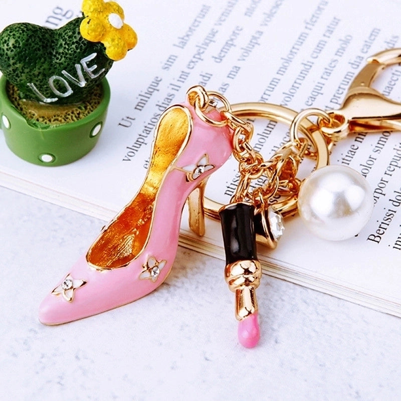 Elegant Korean Style Bag Metal Inlay Rhinestones Women’s Bag Pendant Keychain