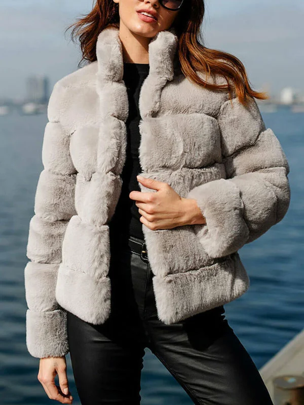 Warmth and comfort in faux fur ladies coat