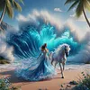 Beach Beauty Horse-11CT Stamped Cross Stitch 40*40cm tapestrymarket