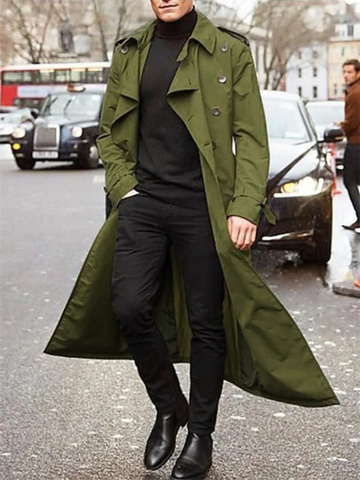 Men's Medium Length Casual Fashionable Trench Coat | 168DEAL