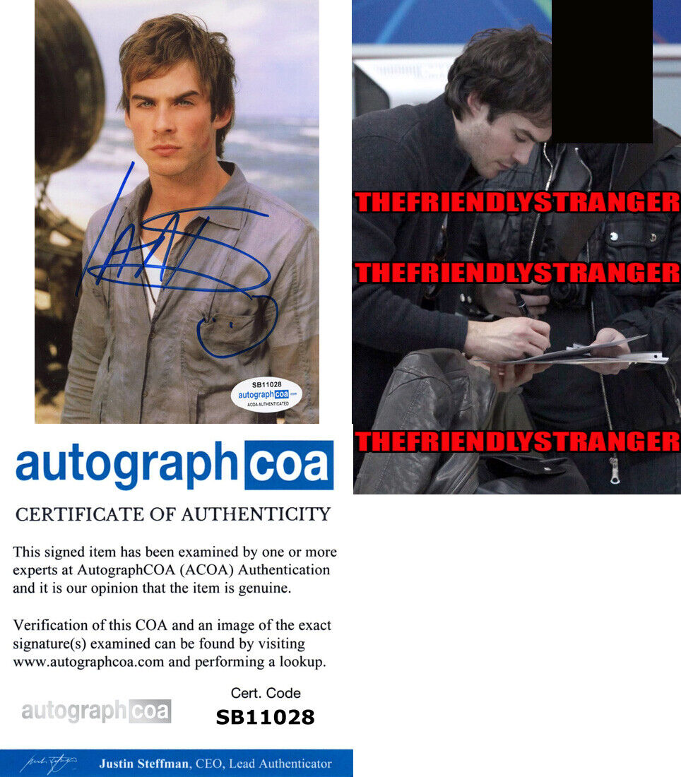 IAN SOMERHALDER signed 4X6 Photo Poster painting - PROOF - Hot SEXY Vampire Diaries ACOA COA