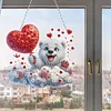 Diamond Painting Acrylic Cloud Heart White Bear Diamond Painting Art Pendants for Adults