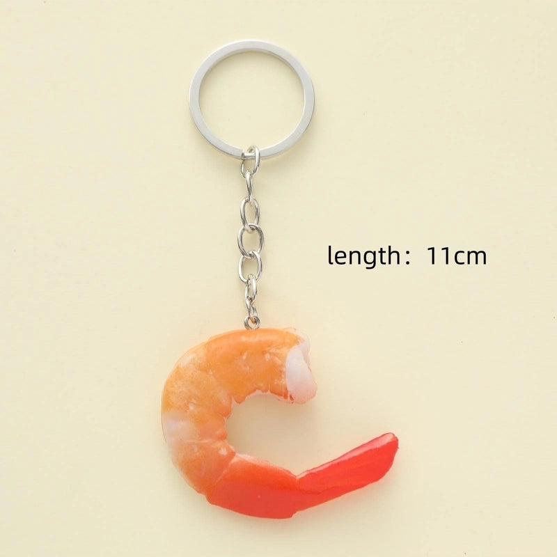 Cute Shrimp Resin Bag Pendant Keychain