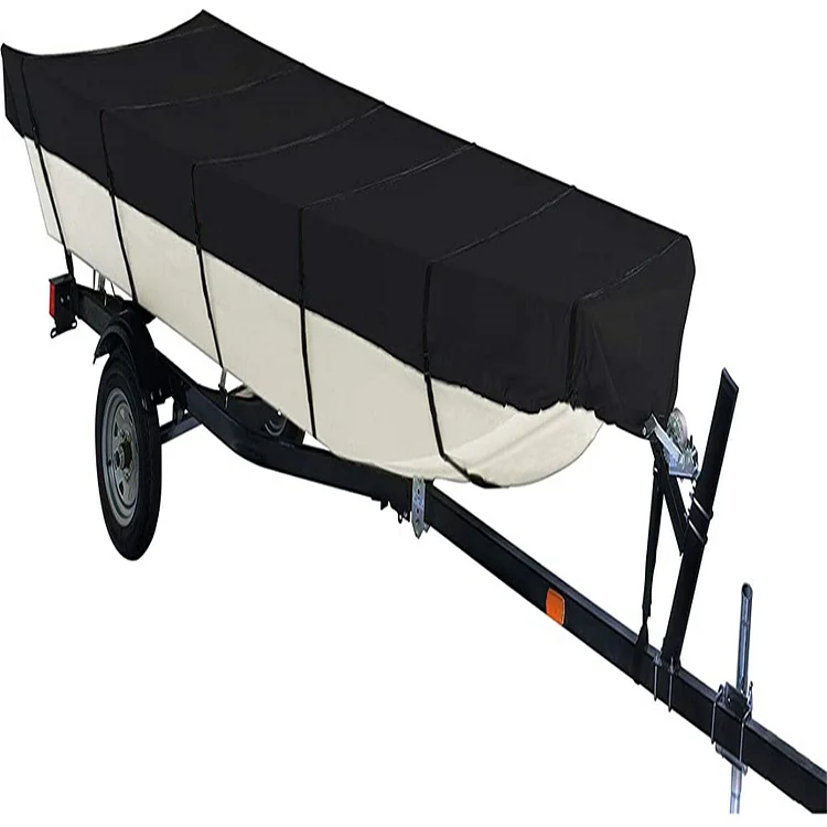 SEBLAFF Boat Cover Heavy Duty Trailerable Marine Grade Polyester Replacement for Jon Boat Cover 18FT Length Beam Width to 75 Inch