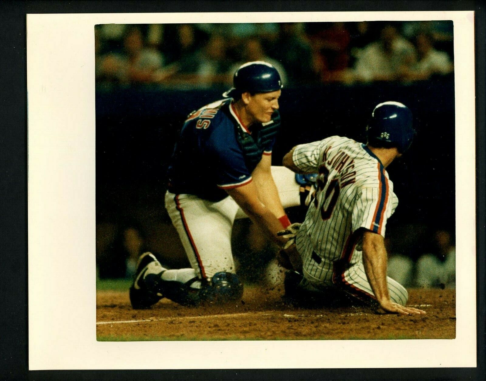 Jody Davis & Howard Johnson circa 1980's Press Original Photo Poster painting Chicago Cubs Mets