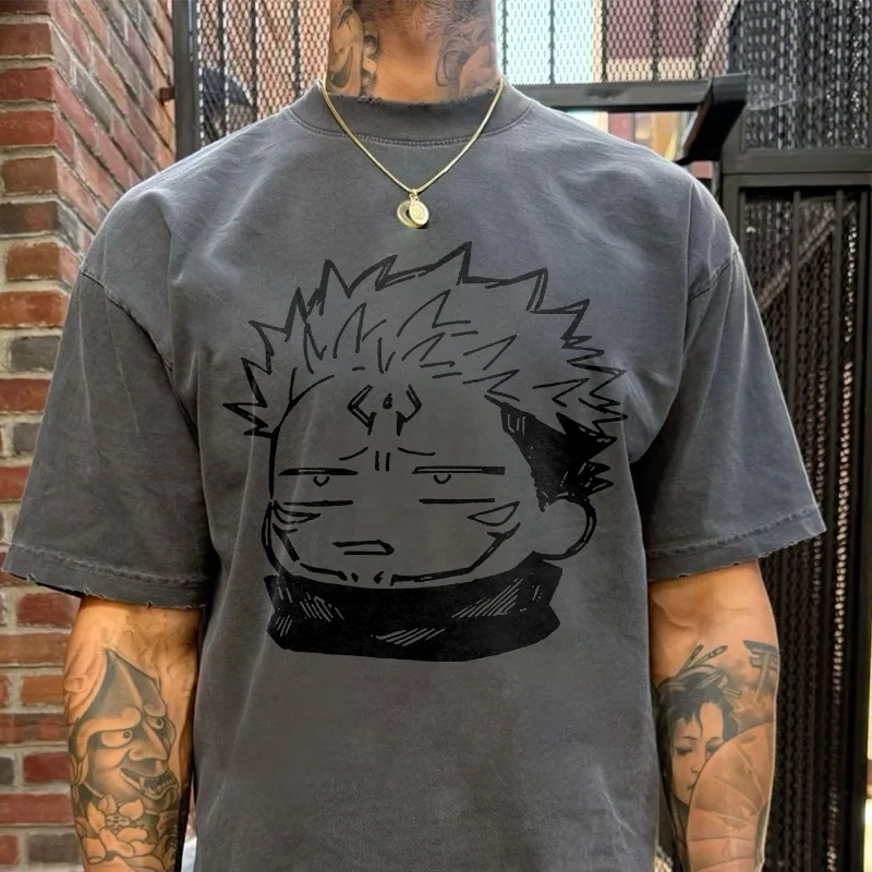 Jujutsu Kaisen Printed Men's Washed T-Shirt