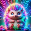 Luxury AB Velvet Diamond Painting Kit  - Rainbow Hedgehog