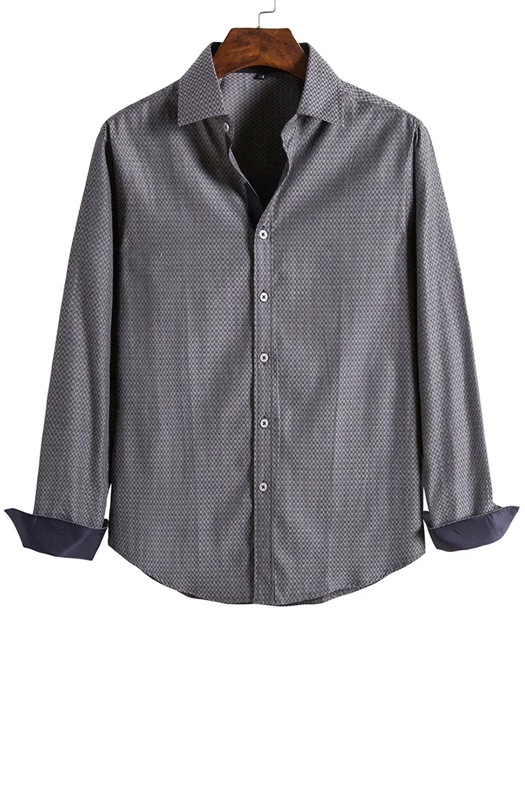Men's Casual Dark Pattern Long Sleeve Shirt