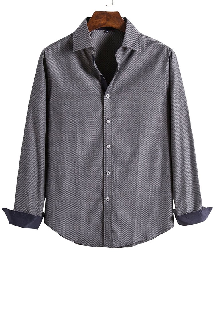Men's Casual Dark Pattern Long Sleeve Shirt