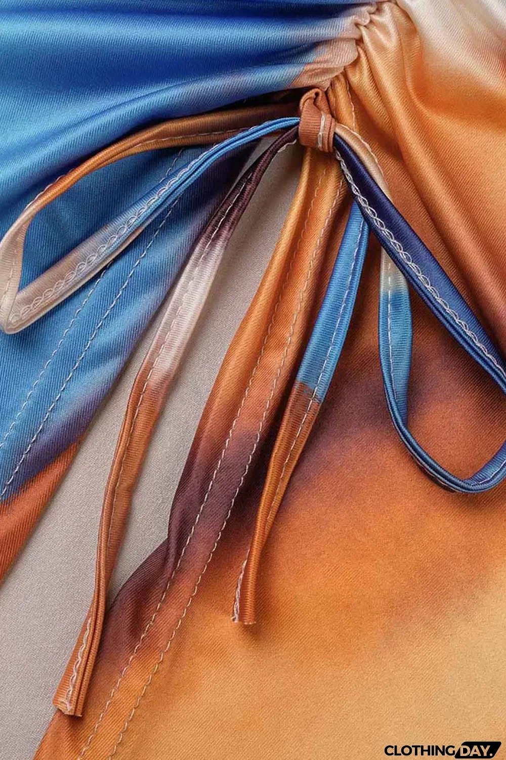 Green Fashion Street Print Patchwork Halter Sleeveless Two Pieces