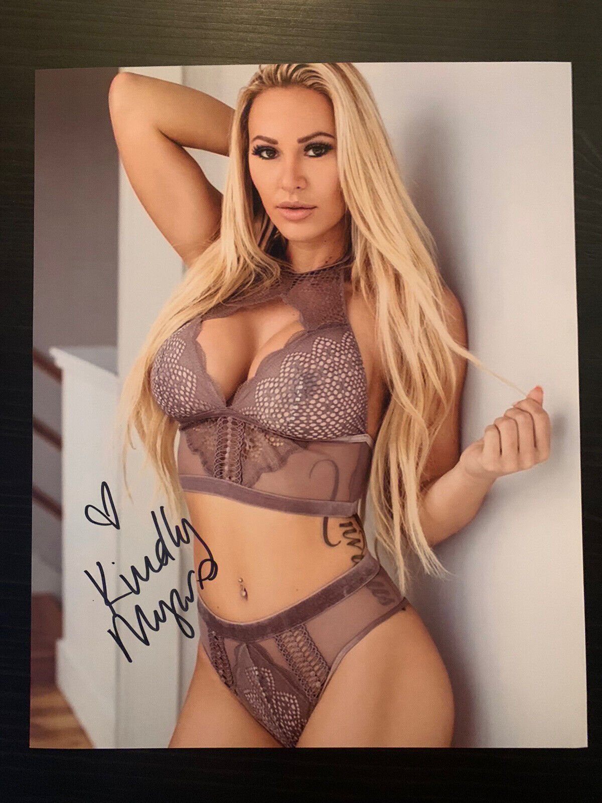 Kindly Myers SIGNED 8x10 Photo Poster painting Playboy Model AUTOGRAPHED HOT SEXY