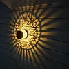 Solar Fence Lights Mandala Theme Waterproof Metal Solar Powered Deck Step Stair Lights for Garden Post Patio Decor Gifts for Women Mom