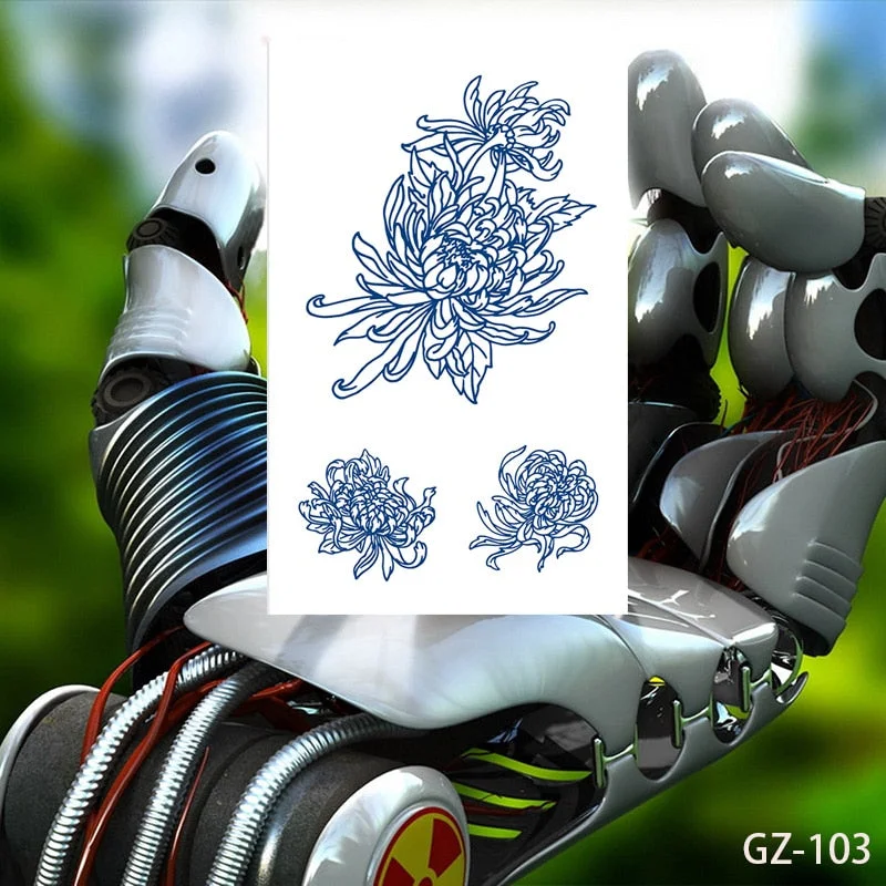 Temporary Waterproof Tattoos Stickers Creative Necklace Flowers Juice Ink Lasting Sexy Girls Arm Neck Waist Buttocks Fake Tatoo