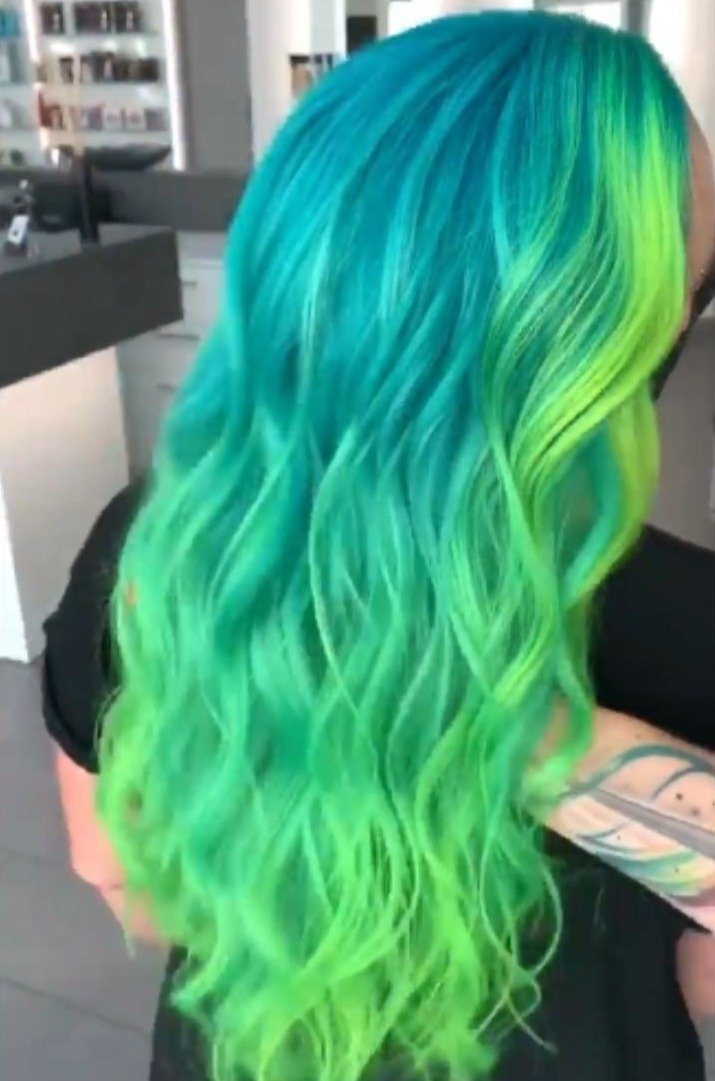 US Mall Lifes® | (✨NEW) MIXED GREEN COLORSHAIR WAVE WIGB 100%  High-Density HAIR US Mall Lifes