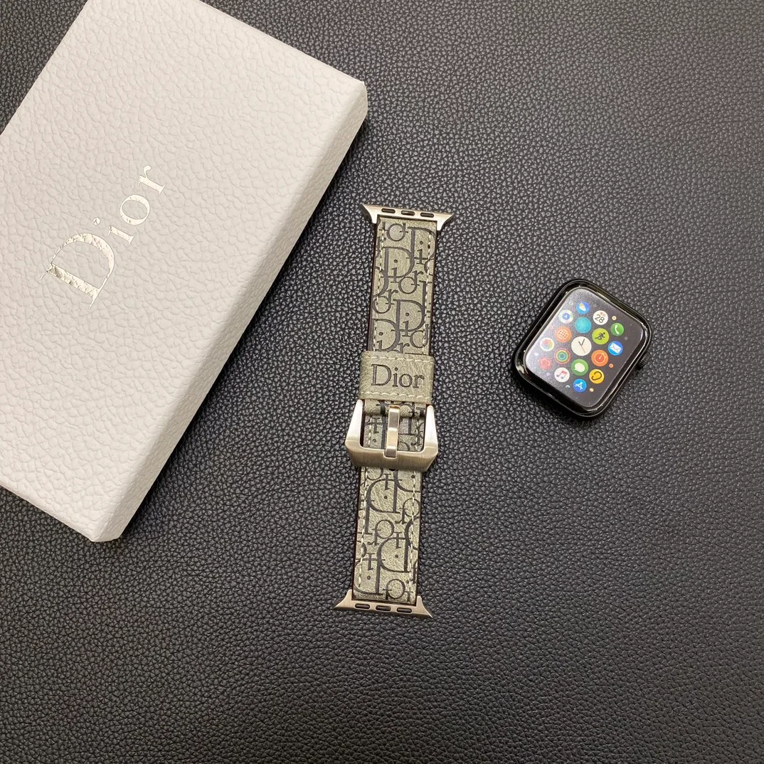 Dior Genuine Leather Dior Apple Replacement Leather Embossed Watch Band ProCaseMall