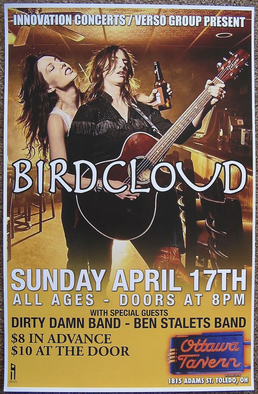 BIRDCLOUD 2015 Gig POSTER Toledo Ohio Concert